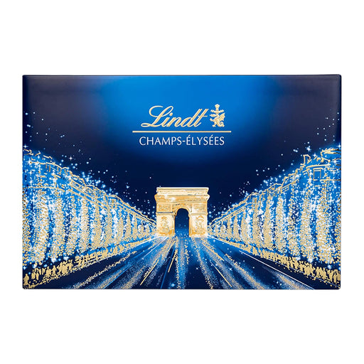 Lindt CHAMPS-ÉLYSÉES Caja de Bombones Surtidos, 469g. Un exquisito viaje por la alta chocolatería con una selección de pralinés únicos, ideal para regalar y compartir en momentos especiales. Lindt - frontal