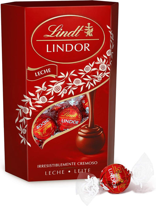 Pack de 2 Cajas de Bombones Lindt Lindor de Chocolate con Leche (2x200g). El capricho perfecto con una delicada cobertura y un corazón irresistiblemente cremoso. Lindt - frontal