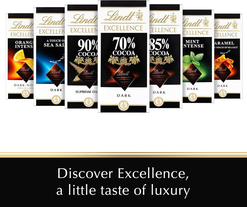 Pack de 5 Tabletas de Chocolate Negro Lindt Excellence 70% Cacao (5x100g). Una experiencia intensa y aromática para los verdaderos amantes del chocolate puro. Lindt - extra