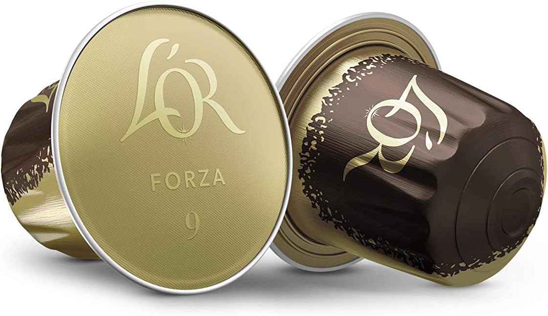 L'OR Espresso Forza, Café de Intensidad 9 (40 Cápsulas). Un pack de 40 cápsulas de aluminio compatibles con Nespresso(R)* para disfrutar de un espresso con carácter. L'or Espresso - extra