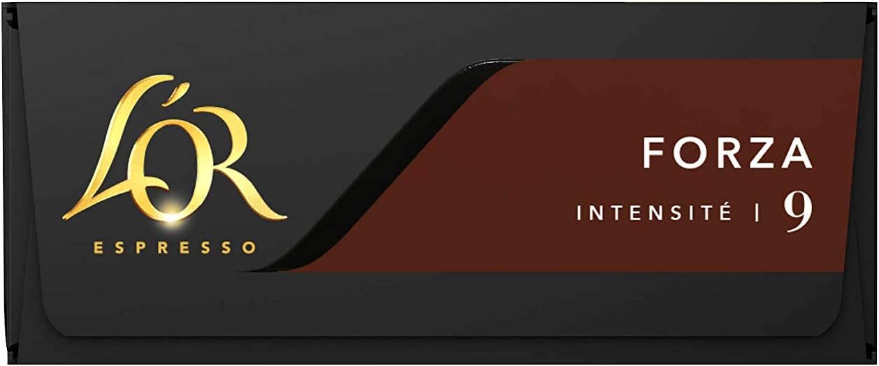 L'OR Espresso Forza, Café de Intensidad 9 (40 Cápsulas). Un pack de 40 cápsulas de aluminio compatibles con Nespresso(R)* para disfrutar de un espresso con carácter. L'or Espresso - presentacion