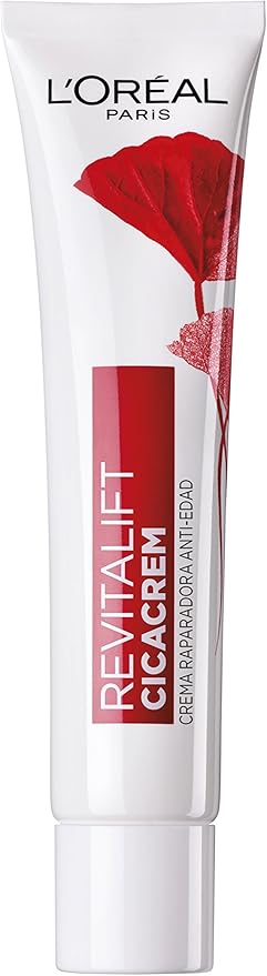 Crema Reparadora Antiedad L'Oréal Paris Revitalift Cicacrem (40 ml). Un tratamiento diario enriquecido con Centella Asiática para reparar la barrera de la piel y reducir las arrugas. L'oréal Paris - frontal