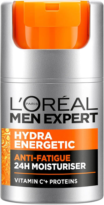 L'Oréal Men Expert Hydra Energetic, Gel Hidratante Antifatiga 24h, 50ml. Recarga tu piel con esta crema hidratante enriquecida con Vitamina C y Guaraná para combatir los signos del cansancio. L'oréal Paris - presentacion