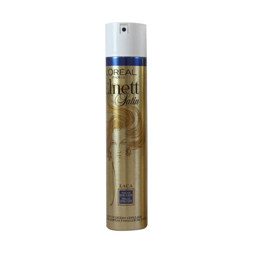 L'Oréal Paris Elnett Satin Laca de Pelo, Fijación Fuerte (300ml). Consigue un peinado perfecto y duradero con la laca mítica de los peluqueros, que protege tu cabello y se elimina con un cepillado. L'oréal Paris - frontal