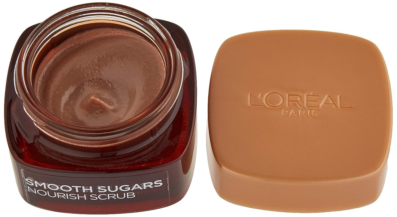 L'Oréal Paris Exfoliante Facial y Labial Nutritivo Azúcares Suaves, 50ml. Un exfoliante gourmet con 3 azúcares finos y manteca de cacao para suavizar, nutrir y aliviar la sequedad. L'oréal Paris - detalle