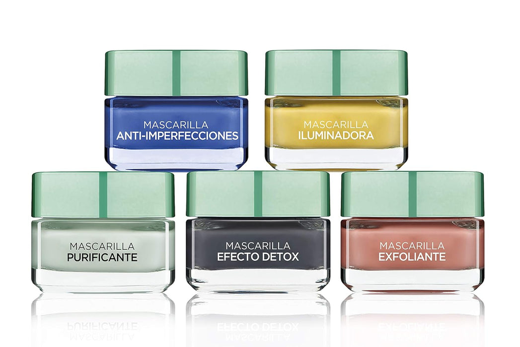 L'Oréal Paris Mascarilla Facial de Arcillas Puras Clarificante, 50ml. Ilumina y unifica el tono de las pieles apagadas con el poder de 3 arcillas puras y extracto de limón Yuzu. L'oréal Paris - lateral