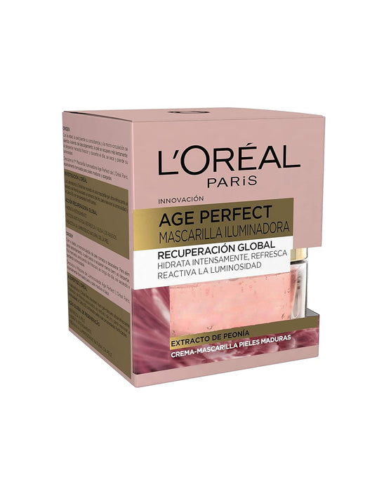 Mascarilla Iluminadora L'Oréal Paris Age Perfect Golden Age (50 ml). Un tratamiento facial intensivo con extracto de Peonía Imperial para pieles maduras y apagadas. L'oréal Paris - detalle