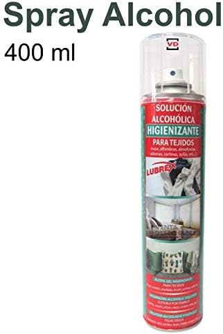 Spray Higienizante de Tejidos Lubrex 400 ml. Solución alcohólica con más de un 70% de alcohol para higienizar sin lavar ropa, sofás, cortinas, alfombras y más. Lubrex - pack