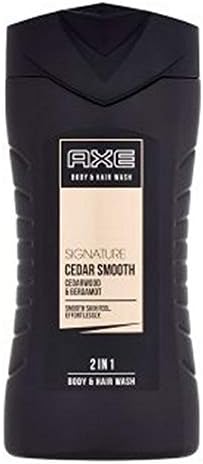 AXE Signature Gel 2 en 1 Cuerpo y Cabello Cedar Smooth, Pack de 6x250ml. Con tecnología de liberación de fragancia y un aroma masculino a cedro y bergamota. Lynx - detalle