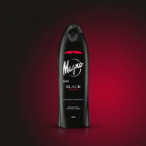Magno Black Energy Gel de Ducha para Hombre, Pack Ahorro de 6x550ml (3,3L). Despierta tus sentidos con su fragancia energizante de toques cítricos y silvestres. Un ritual revitalizante. Magno - pack