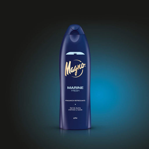 Magno Marine Gel de Ducha, Pack de 6 Unidades. Siente la frescura tonificante del mar en tu piel con esta fragancia revitalizante y su fórmula enriquecida con extracto de Ginkgo. Magno - pack