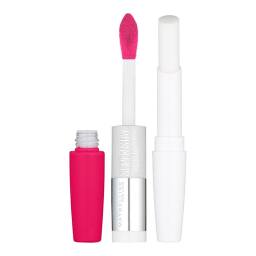 Maybelline Superstay 24H Pintalabios de Larga Duración, Tono 183 Pink. Un labial de 2 pasos con color rosa vibrante y bálsamo hidratante para un confort total. Maybelline - frontal