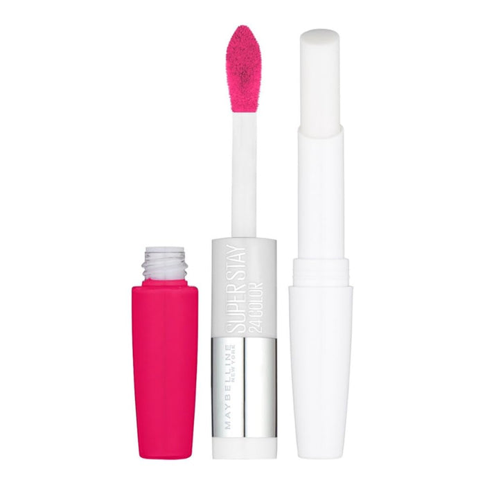 Maybelline Superstay 24H Pintalabios de Larga Duración, Tono 183 Pink. Un labial de 2 pasos con color rosa vibrante y bálsamo hidratante para un confort total. Maybelline - frontal