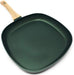 Asadora Grill Menax Natura de 28x28 cm. Plancha de aluminio forjado con 5 capas de antiadherente y base Full Inducción, en un elegante color Verde Esmeralda. Menax - lateral