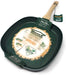 Asadora Grill Menax Natura de 28x28 cm. Plancha de aluminio forjado con 5 capas de antiadherente y base Full Inducción, en un elegante color Verde Esmeralda. Menax - pack