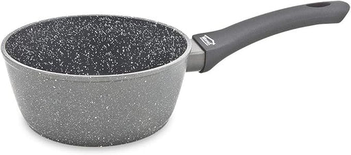 Menax Focus Cazo de Cocina de 18 cm, 1,5L de Aluminio Forjado. Con 5 capas de antiadherente efecto piedra, es apto para inducción y perfecto para cocciones diarias como arroz o sopas. Menax - frontal