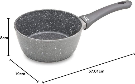 Menax Focus Cazo de Cocina de 18 cm, 1,5L de Aluminio Forjado. Con 5 capas de antiadherente efecto piedra, es apto para inducción y perfecto para cocciones diarias como arroz o sopas. Menax - pack