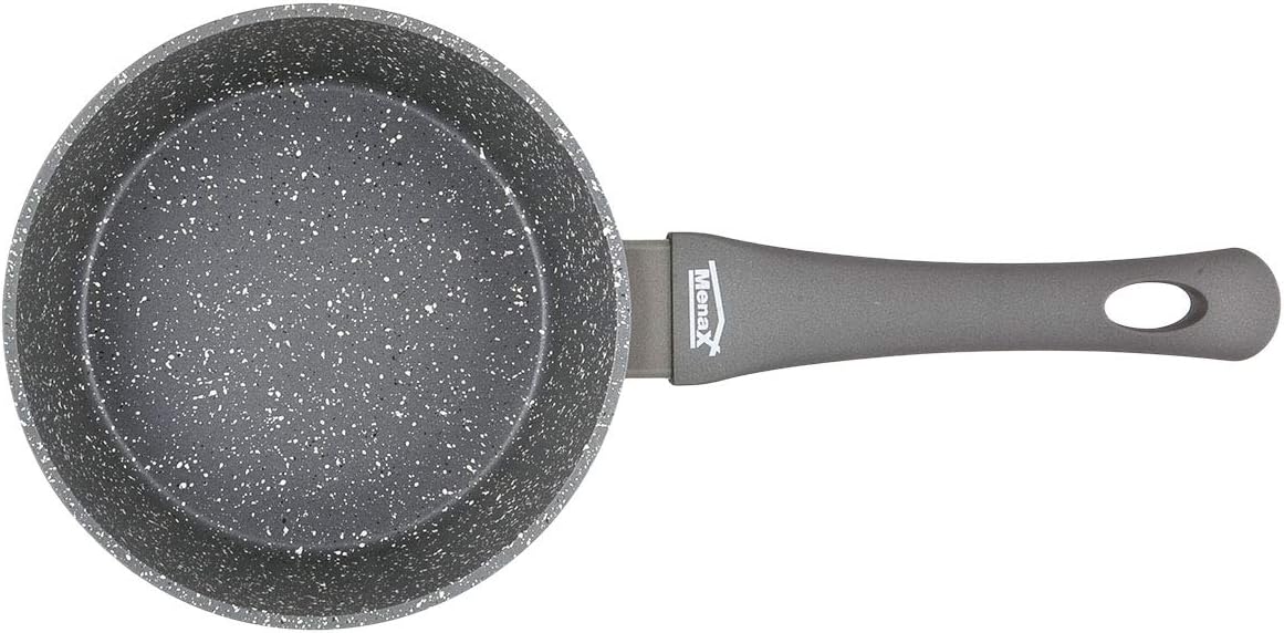 Menax Focus Cazo de Cocina de 18 cm, 1,5L de Aluminio Forjado. Con 5 capas de antiadherente efecto piedra, es apto para inducción y perfecto para cocciones diarias como arroz o sopas. Menax - ingredientes