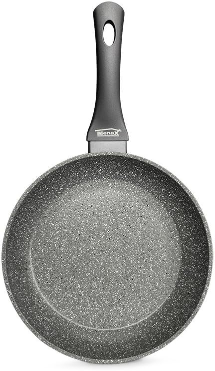 Menax Focus Sartén Grande de 28 cm en Aluminio Forjado. Con antiadherente StoneTech de 5 capas, es apta para inducción y perfecta para cocinar para invitados y en grandes cantidades. Menax - pack