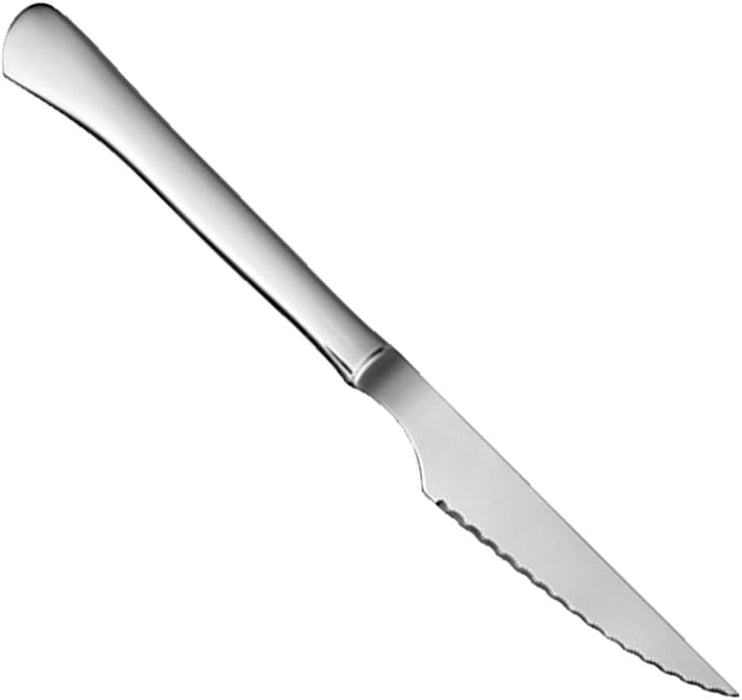 Menax - Juego de 12 Cuchillos de Carne Chuleteros, fabricados en Italia. Set de cuchillos de mesa con filo de sierra en acero inoxidable, ideal para bistec y barbacoas. Menax - extra