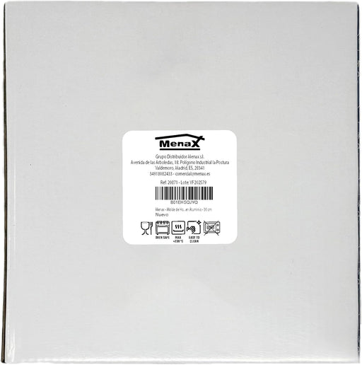 Molde para Pizza Menax de 30 cm. Una bandeja de horno fabricada en Italia, de aluminio con recubrimiento antiadherente de alta calidad para pizzas caseras deliciosas. Menax - pack