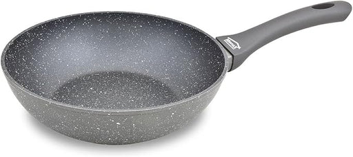 Sartén Wok Familiar Menax Focus de 28 cm. Fabricado en aluminio forjado con 5 capas de antiadherente efecto piedra y compatible con todo tipo de cocinas, incluida inducción. Menax - frontal