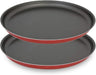 Set de 2 Moldes para Pizza Menax de 30 cm. Un pack de dos bandejas de horno fabricadas en Italia, de aluminio con recubrimiento antiadherente para una pizza siempre perfecta. Menax - frontal