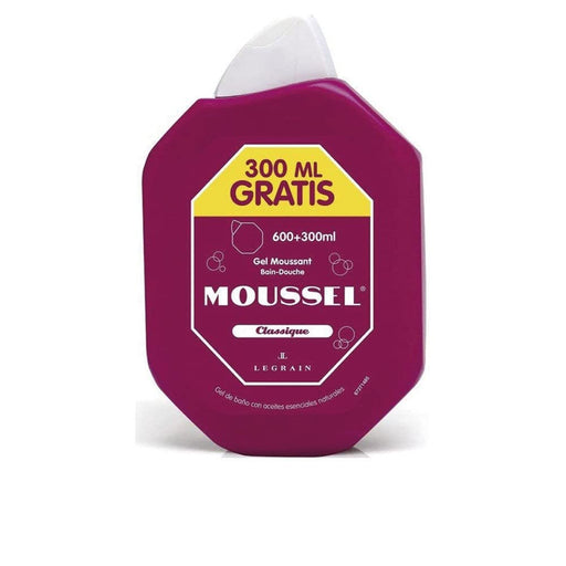 Moussel Gel de Ducha Clásico, Formato Ahorro 900ml (600ml + 300ml Gratis). El aroma inconfundible del gel de toda la vida, en un pack de gran capacidad para disfrutar de su espuma y fragancia. Moussel - frontal