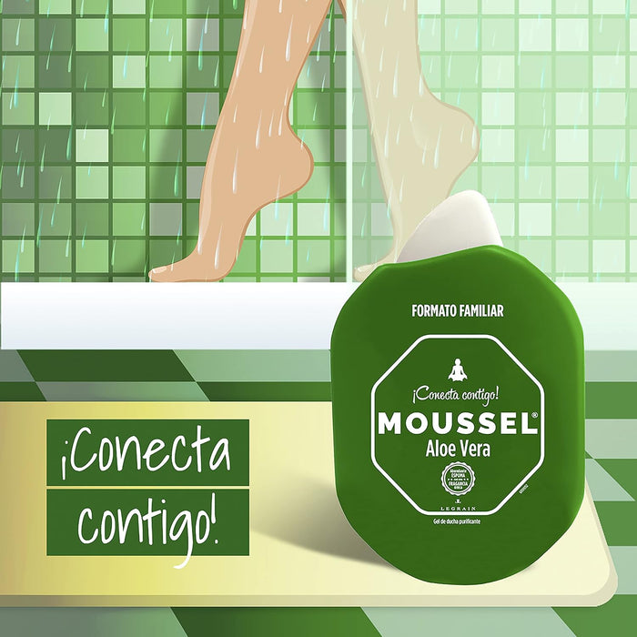 Moussel Gel de Ducha Purificante con Aloe Vera, Pack de 4x900ml. El formato familiar para un cuidado diario que purifica, hidrata y calma la piel gracias al poder del aloe vera 100% natural. Moussel - extra
