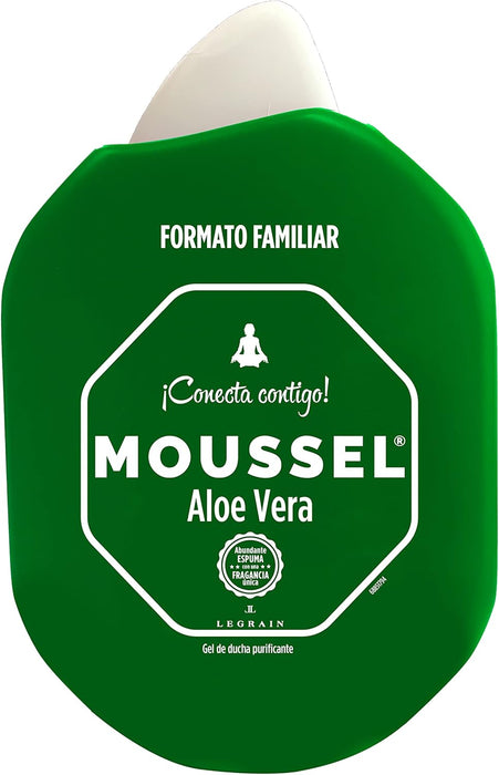 Moussel Gel de Ducha Purificante con Aloe Vera, Pack de 4x900ml. El formato familiar para un cuidado diario que purifica, hidrata y calma la piel gracias al poder del aloe vera 100% natural. Moussel - pack