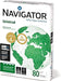 Paquete de 500 Hojas de Papel Multiusos para Impresora Navigator Universal A4 80gr. El papel de alta calidad 99,99% libre de atascos, ideal para el hogar y la oficina. Navigator - frontal