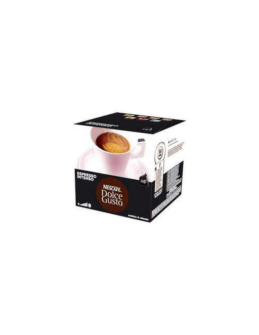 Nescafé Dolce Gusto Espresso Intenso, 16 Cápsulas de Café. Un café espresso vigoroso y con cuerpo, con notas de frutos rojos y un toque a pimienta, para cafeteras Dolce Gusto. Nescafé Dolce Gusto - frontal