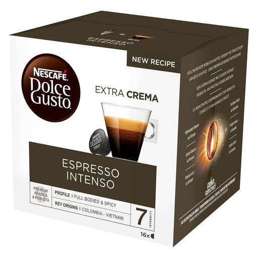 Nescafé Dolce Gusto Espresso Intenso, Pack Ahorro de 48 Cápsulas (3x16). Tu café favorito con cuerpo e intensidad, con notas afrutadas y especiadas para tu cafetera. Nescafé Dolce Gusto - pack