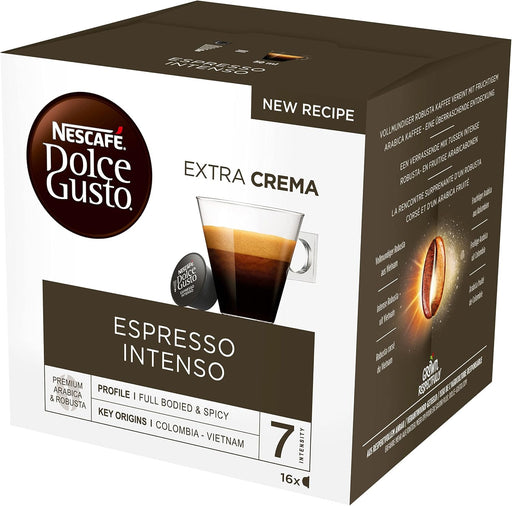 Nescafé Dolce Gusto Espresso Intenso, Pack Familiar de 96 Cápsulas (6x16). El máximo ahorro para un café potente y con cuerpo, ideal para los grandes amantes del espresso. Nescafé Dolce Gusto - pack