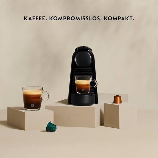 Cafetera Nespresso De'Longhi Essenza Mini EN85.B de cápsulas, con 19 bares de presión, diseño compacto, apagado automático y pack de bienvenida con 14 cápsulas y 20€ de crédito. Nespresso - pack