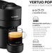 Cafetera Nespresso De'Longhi Vertuo Pop en Negro Regaliz. Una máquina de café automática con tecnología Centrifusion, 4 tamaños de taza y conectividad inteligente. Nespresso - pack