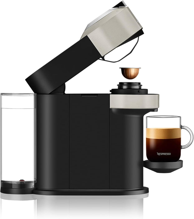 Cafetera Nespresso Vertuo Next de Krups en color Gris. Una máquina de café de cápsulas con tecnología Centrifusion, 5 tamaños de taza y conectividad Wi-Fi y Bluetooth. Nespresso - ingredientes