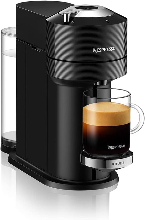 Cafetera Nespresso Vertuo Next de Krups en Negro Mate. Una máquina de café de cápsulas con un diseño elegante, tecnología Centrifusion, 5 tamaños de taza y conectividad inteligente. Nespresso - ingredientes