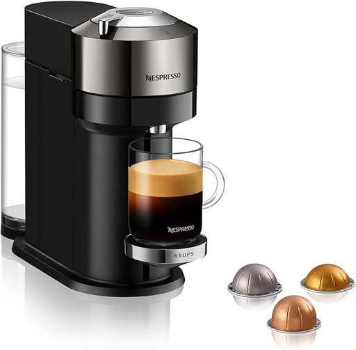 Cafetera Nespresso Vertuo Next de Krups. Una máquina de café de cápsulas con un diseño premium, tecnología Centrifusion y versatilidad para preparar 5 tamaños de taza. Nespresso - frontal