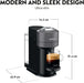 Cafetera Nespresso Vertuo Next de Magimix en Gris Oscuro. Una máquina automática para 5 tamaños de taza, con tecnología Centrifusion y conectividad inteligente. Nespresso - uso
