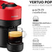 Cafetera Nespresso Vertuo Pop de Krups, color Spicy Red. Una máquina de café de cápsulas con un diseño atrevido, tecnología Centrifusion y fabricada con plástico reciclado. Nespresso - pack