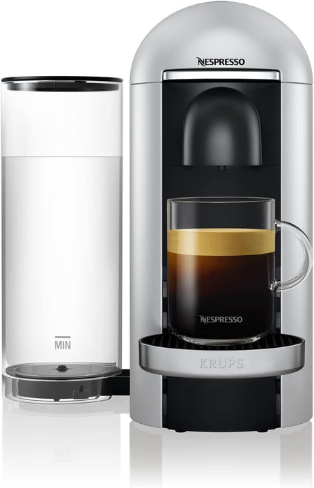 Cafetera Nespresso VertuoPlus de Krups, color Plata. Una máquina de café de cápsulas con apertura eléctrica, depósito de 1,7L y tecnología para 5 tamaños de taza. Nespresso - zoom