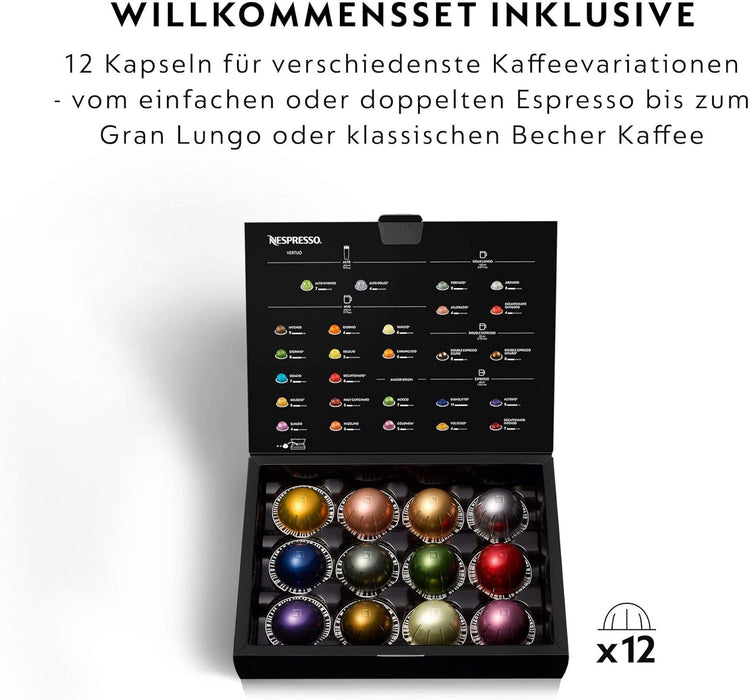 Cafetera Nespresso VertuoPlus de Krups, color Titanio. Una máquina de café de cápsulas de lujo con apertura eléctrica, depósito móvil y tecnología para 5 tamaños de taza. Nespresso - detalle