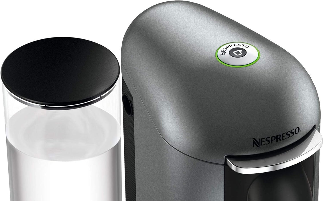 Cafetera Nespresso VertuoPlus de Krups, color Titanio. Una máquina de café de cápsulas de lujo con apertura eléctrica, depósito móvil y tecnología para 5 tamaños de taza. Nespresso - zoom