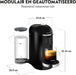 Cafetera Nespresso VertuoPlus de Krups en Negro y Acero. Una máquina de café de cápsulas con sistema One Touch, 5 tamaños de taza y depósito de 1,7L. Nespresso - detalle