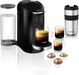 Cafetera Nespresso VertuoPlus de Krups en Negro y Acero. Una máquina de café de cápsulas con sistema One Touch, 5 tamaños de taza y depósito de 1,7L. Nespresso - frontal