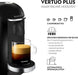Cafetera Nespresso VertuoPlus de Krups en Negro y Acero. Una máquina de café de cápsulas con sistema One Touch, 5 tamaños de taza y depósito de 1,7L. Nespresso - pack
