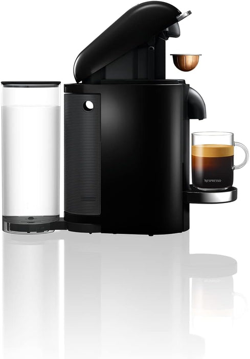 Cafetera Nespresso VertuoPlus de Krups en Negro y Acero. Una máquina de café de cápsulas con sistema One Touch, 5 tamaños de taza y depósito de 1,7L. Nespresso - uso
