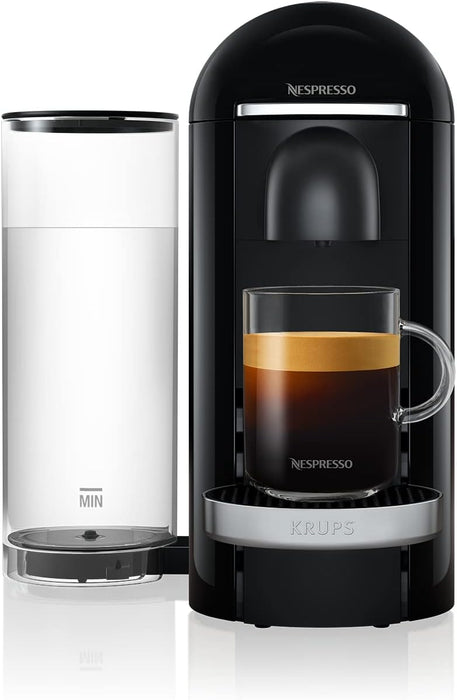 Cafetera Nespresso VertuoPlus de Krups en Negro y Acero. Una máquina de café de cápsulas con sistema One Touch, 5 tamaños de taza y depósito de 1,7L. Nespresso - zoom