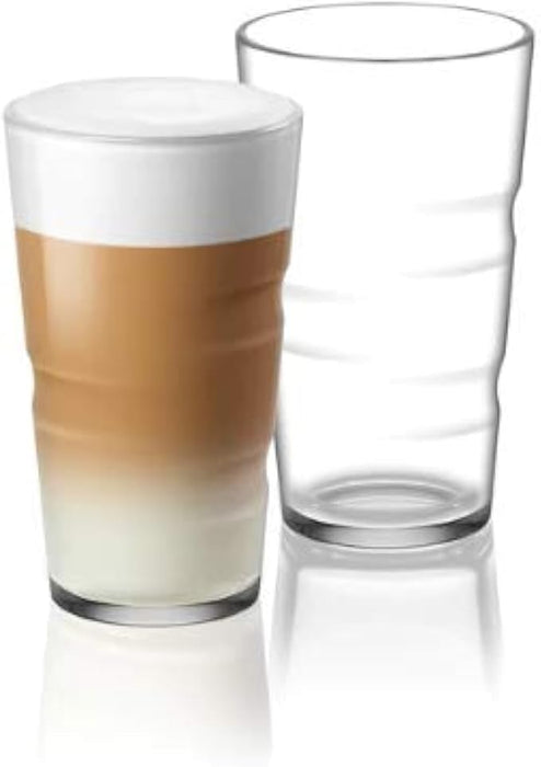 Juego de 2 Vasos Grandes para Recetas Nespresso View (350 ml). Un set de dos vasos de cristal templado perfectos para tus creaciones de café con leche más generosas. Nespresso - frontal